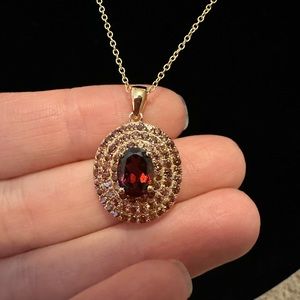 18k Gold over Sterling Silver 2.29ct Vermelho Garnet Pendant